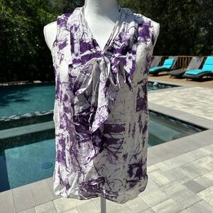 Marni Purple and White Abstract Top